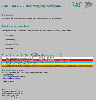 Road Risk Mapping: Template