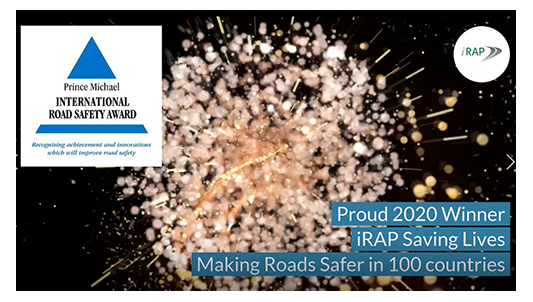 iRAP receives Prince Michael Award for work saving lives in 100 countries