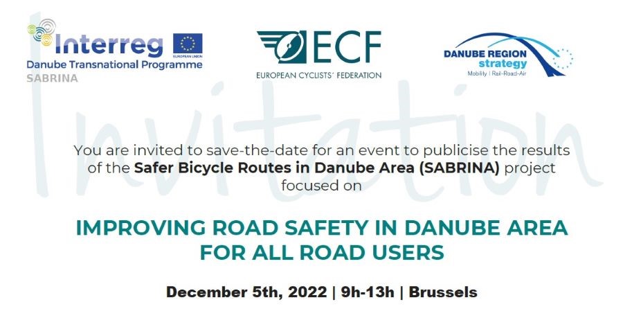 You’re invited: Event to share SABRINA project results of Safer Bicycle Routes in European Danube Area