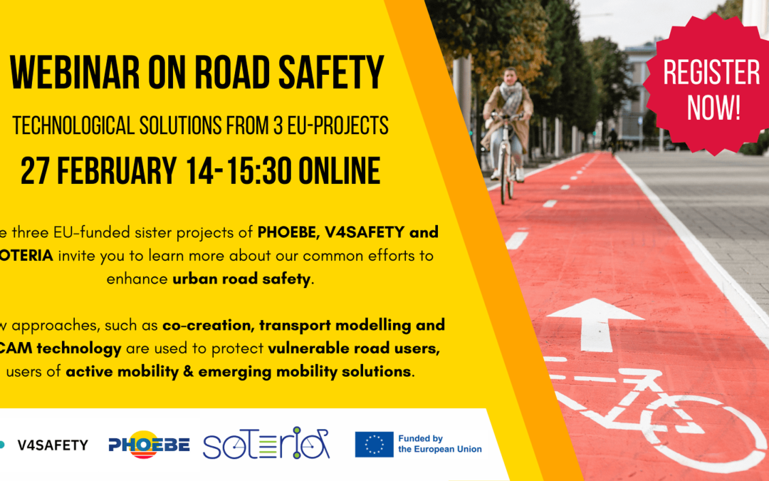 Webinar shares safer urban mobility in Europe with Projects PHOEBE, SOTERIA and V4SAFETY