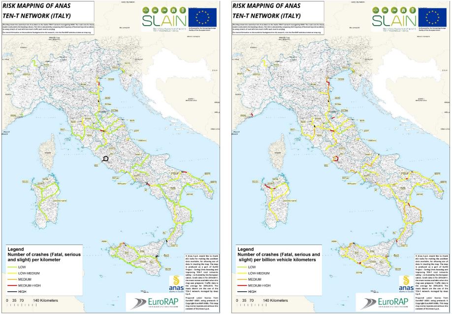 ANAS published EuroRAP Risk Maps for Italy