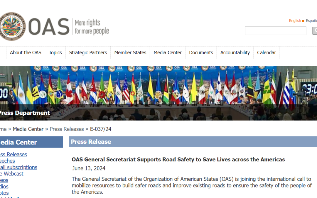 Press Release: OAS General Secretariat Supports Road Safety to Save Lives across the Americas