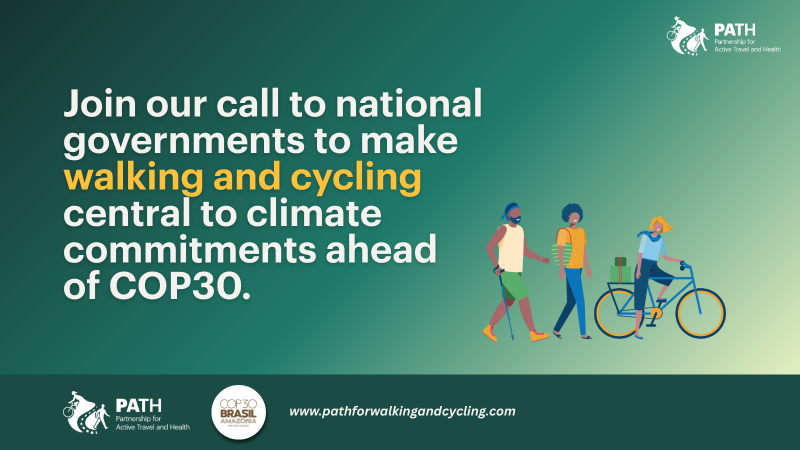 Call for national governments to include walking and cycling in their climate commitments