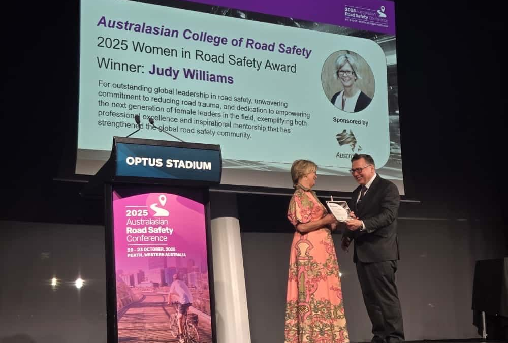 iRAP’s Judy Williams Honoured with Prestigious Women in Road Safety Award