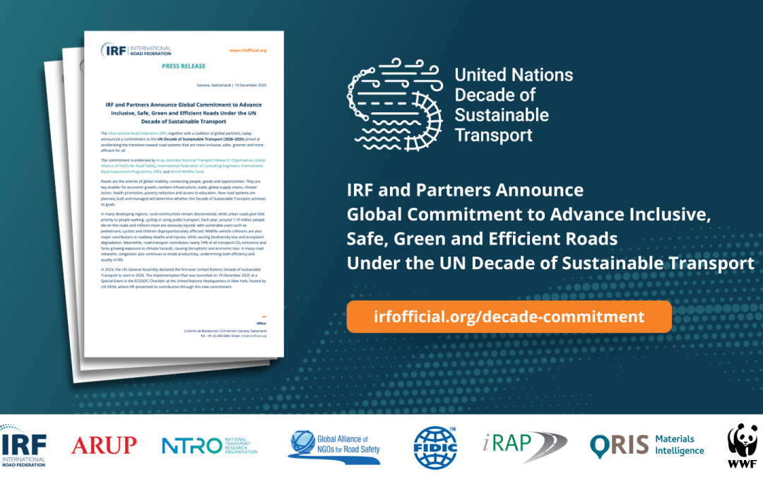 iRAP and Partners Announce Global Commitment for the UN Decade of Sustainable Transport