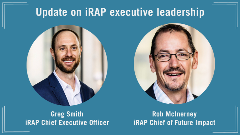 Update on iRAP executive leadership