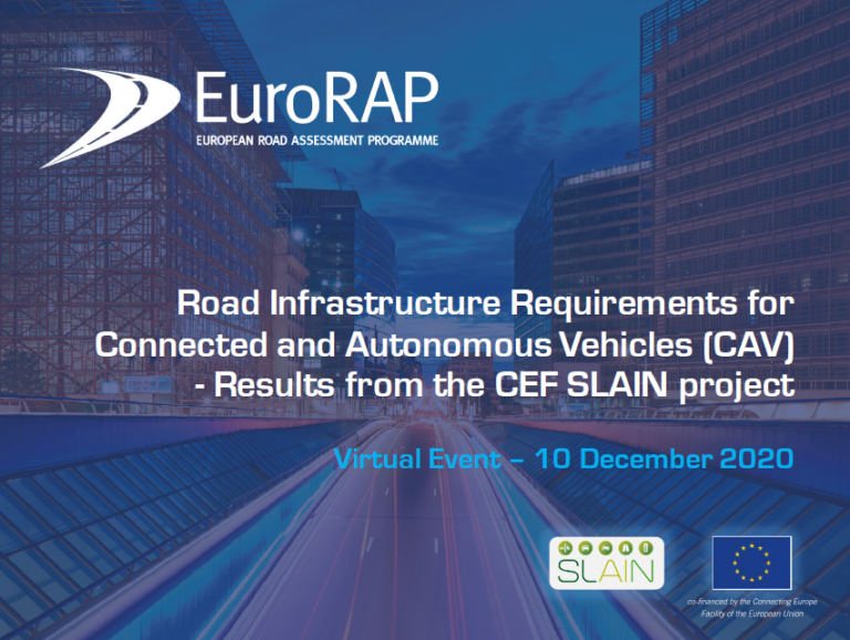 EuroRAP News: Results from the CEF SLAIN project launched – ‘’Road Infrastructure Requirements for Connected and Autonomous Vehicles (CAV)’’