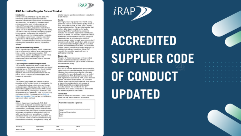 The Accredited Supplier Code of Conduct has been updated