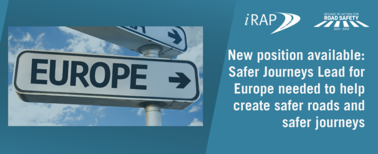 New position available: Safer Journeys Lead for Europe needed to help create safer roads and safer journeys