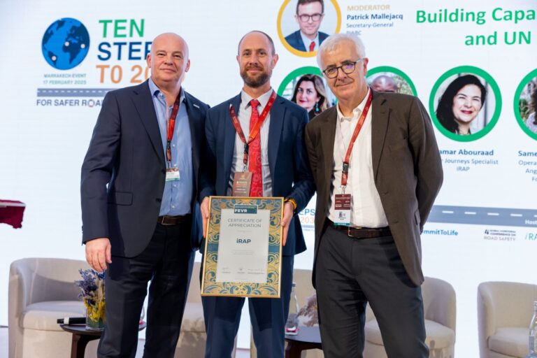 iRAP Team Honoured by FEVR for Saving 700,000 Lives from Death and Serious Injury on Global Roads