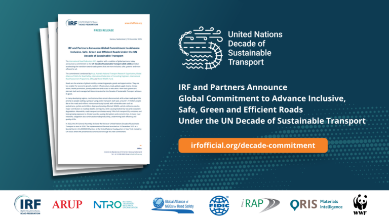 iRAP and Partners Announce Global Commitment for the UN Decade of Sustainable Transport
