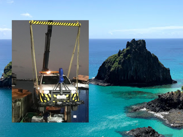 Survey vehicle hitches ride to archipelago paradise
