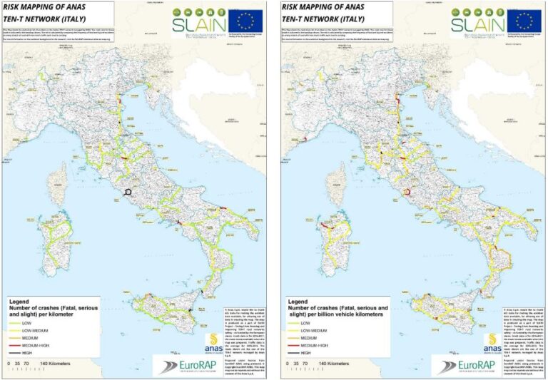 ANAS published EuroRAP Risk Maps for Italy