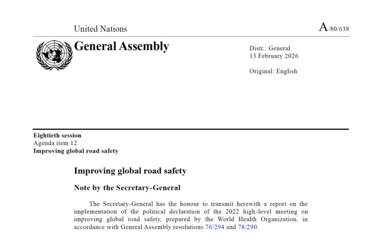 iRAP Recognised in UN Secretary General’s Report on Improving Global Road Safety