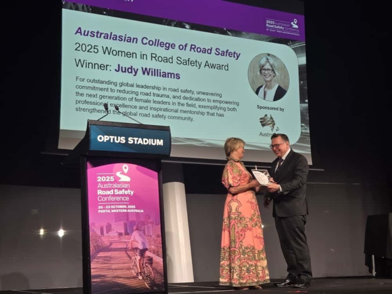 iRAP’s Judy Williams Honoured with Prestigious Women in Road Safety Award
