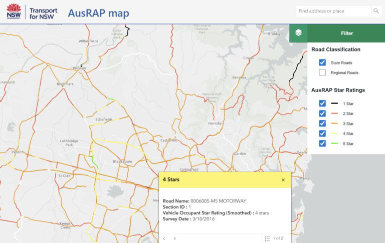 New South Wales’ Star Rating Map (Australia)